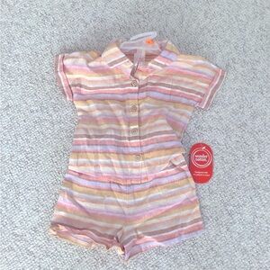 NWT Wonder Nation Linen Shorts Button Down Set Girls 4t